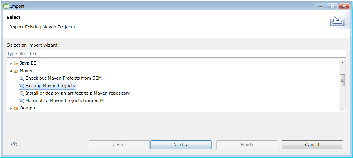 Import Existing Maven Projects