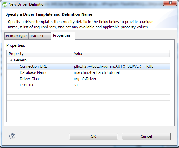 New Driver Difinition Properties