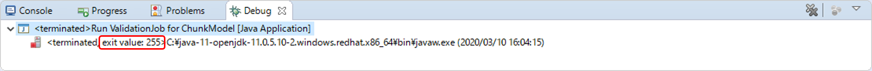 Confiｒm the Exit Code of ValidationJob for ChunkModel