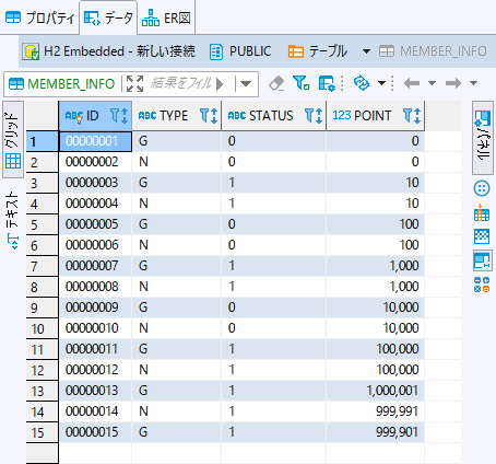 member_info table in the initial state