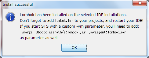 Lombok Install Successful